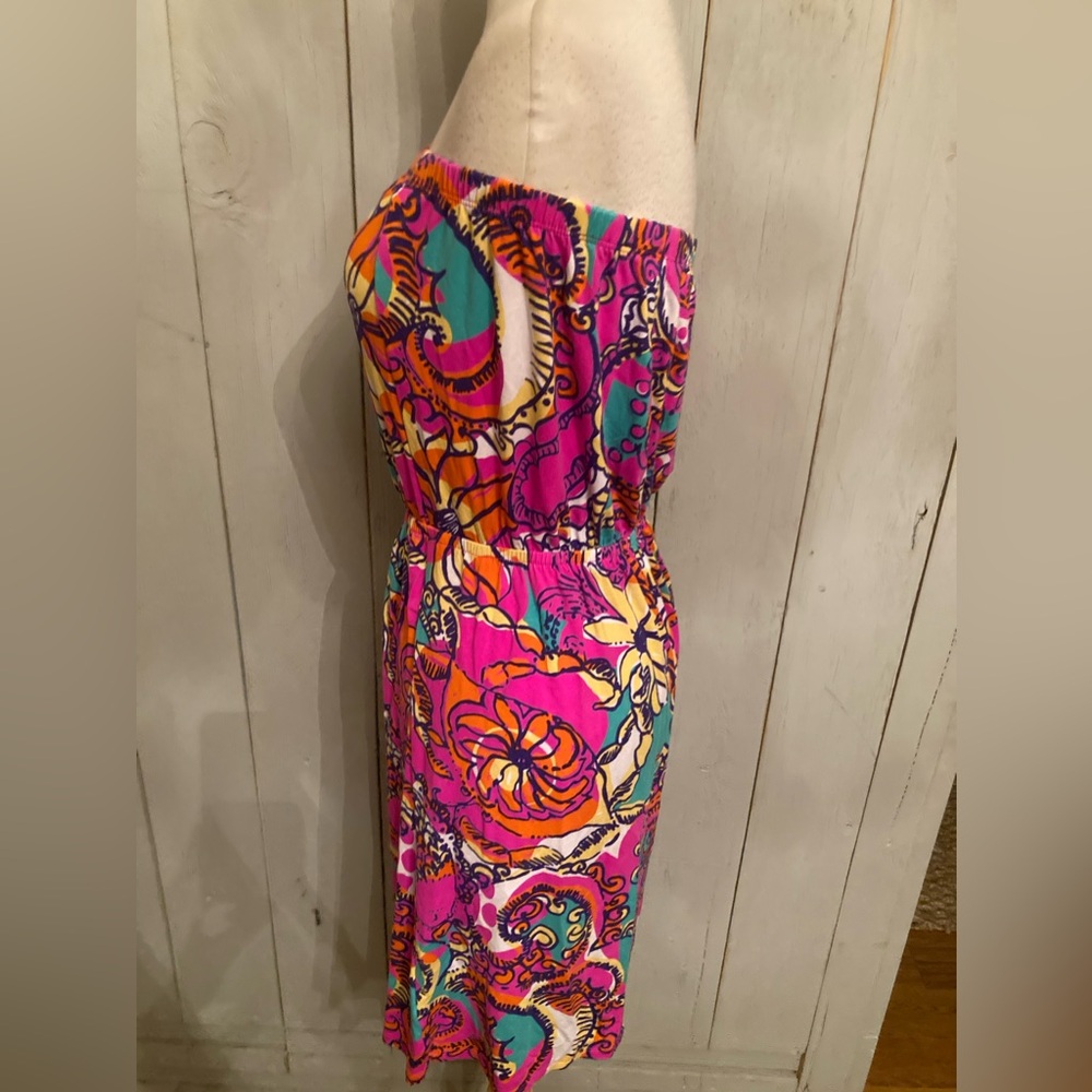 Lilly Pulitzer Atwood Strapless‎ Sea Be Seen Stretch Dress Women's S-Medium - Picture 7 of 12
